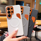 Ventilated Heat Dissipation Magnetic Leather Case for Samsung