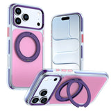 Color Block Matte Magnetic Rotating Stand Case for iphone