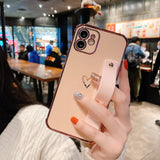Shockproof Electroplated Case with Wrist Strap for iphone