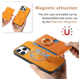 Magnetic Wallet Ring Kickstand Case for iphone