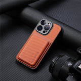 Fiber‑Textured Magnetic Card Holder Case for iphone