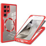 Transparent All-Round Magnetic Case with PET Film & Camera Protection for Samsung