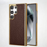 Magnetic Shockproof Electroplated Leather Case for Samsung