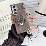 Gold‑Stamped Bow Magnetic Kickstand Case for Samsung Z Fold
