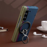 Magnetic Carbon Fiber Slim Ultra Case  with Kickstand Ring Holder for Samsung Z Fold