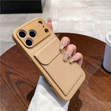 Leather Grain Shockproof Card Holder Kickstand Case for iphone
