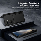 Shell‑Film Full‑Cover Case With Card Holder Stand & Pen Slot for Samsung Z Fold