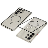 Metal Border Frosted PC Backplate Magnetic Case for Samsung